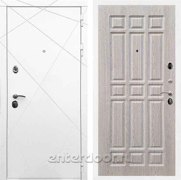 Входная дверь Армада Лофт ФЛ-33 (Белый матовый / Беленый дуб) - фото 91499