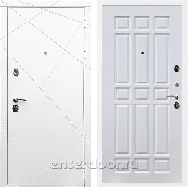 Входная дверь Армада Лофт ФЛ-33 (Белый матовый / Белый ясень) - фото 91514