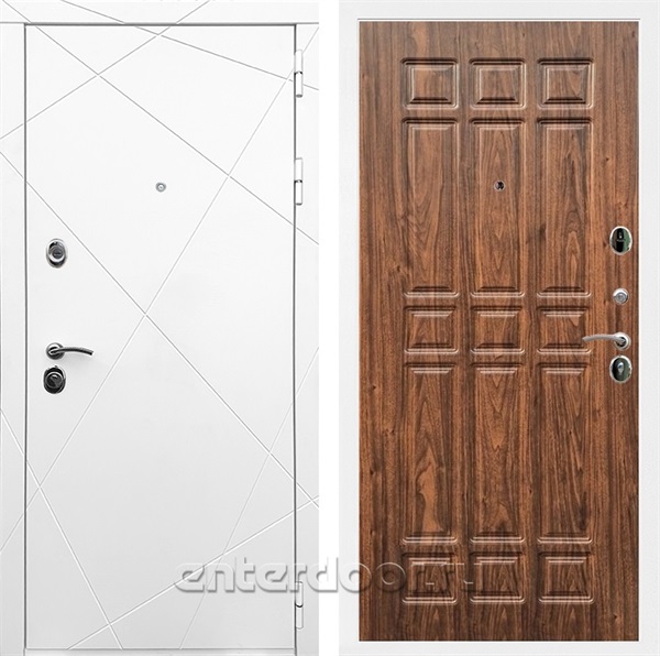 Входная дверь Армада Лофт ФЛ-33 (Белый матовый / Орех темный) - фото 91537