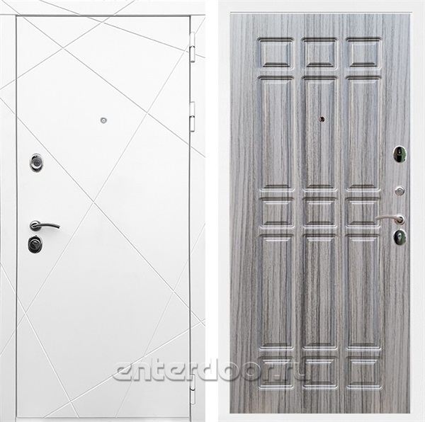 Входная дверь Армада Лофт ФЛ-33 (Белый матовый / Сандал серый) - фото 91548