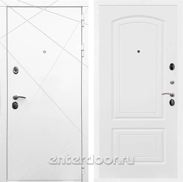 Входная дверь Армада Лофт ФЛ-138 (Белый матовый / Белый матовый) - фото 91555