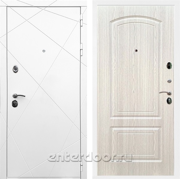 Входная дверь Армада Лофт ФЛ-138 (Белый матовый / Беленый дуб) - фото 91573