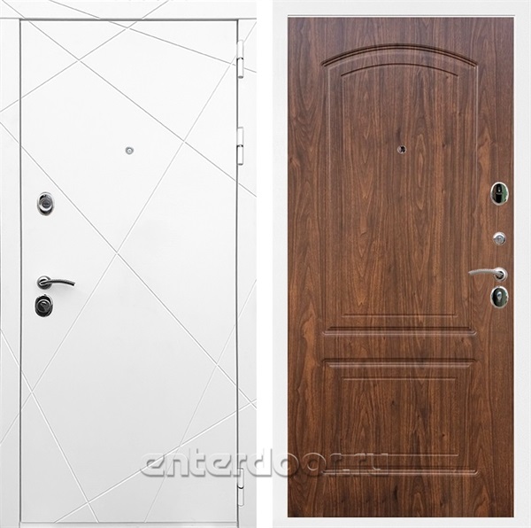 Входная дверь Армада Лофт ФЛ-138 (Белый матовый / Орех темный) - фото 91593