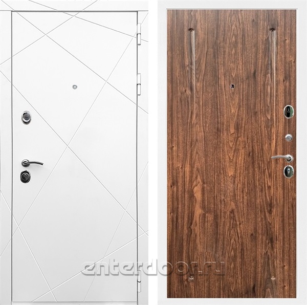 Входная дверь Армада Лофт ФЛ-68 (Белый матовый / Орех темный) - фото 91614