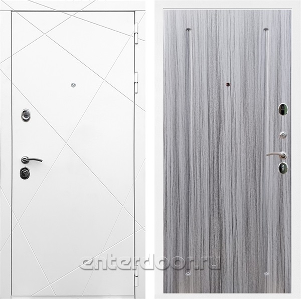 Входная дверь Армада Лофт ФЛ-68 (Белый матовый / Сандал серый) - фото 91650
