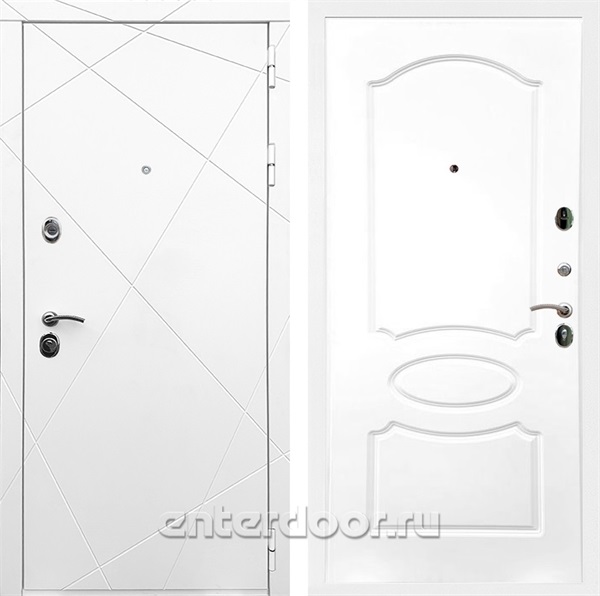 Входная дверь Армада Лофт ФЛ-128 (Белый матовый / Белый матовый) - фото 91663