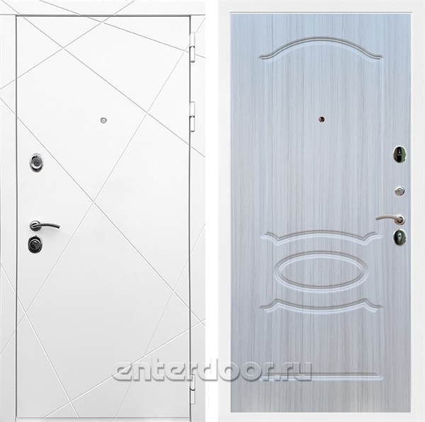 Входная дверь Армада Лофт ФЛ-128 (Белый матовый / Сандал белый) - фото 91668