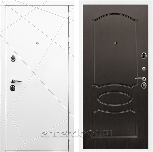 Входная дверь Армада Лофт ФЛ-128 (Белый матовый / Венге) - фото 91696