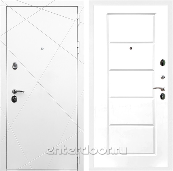 Входная дверь Армада Лофт ФЛ-39 (Белый матовый / Белый матовый) - фото 91731