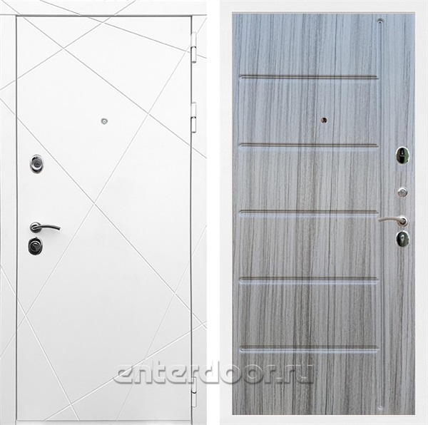 Входная дверь Армада Лофт ФЛ-102 (Белый матовый / Сандал серый) - фото 91792