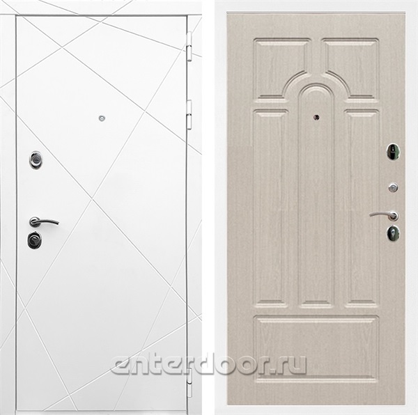 Входная дверь Армада Лофт ФЛ-58 (Белый матовый / Беленый дуб) - фото 91802