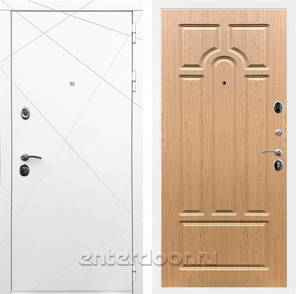 Входная дверь Армада Лофт ФЛ-58 (Белый матовый / Дуб натуральный) - фото 91818