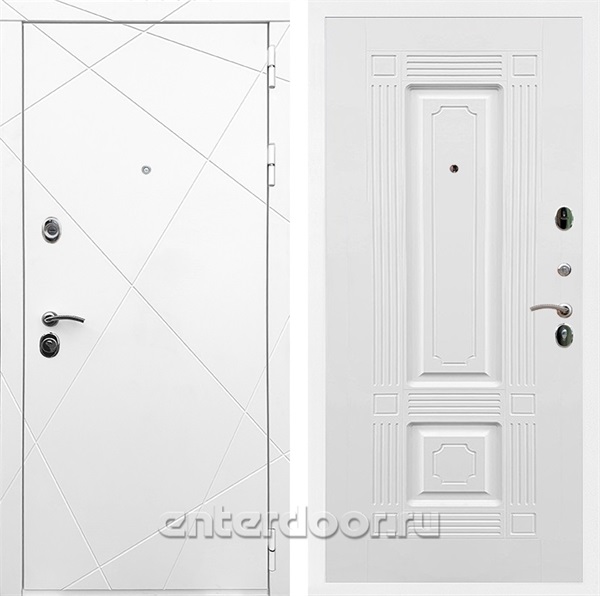 Входная дверь Армада Лофт ФЛ-2 (Белый матовый / Белый матовый) - фото 91849