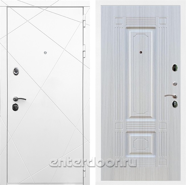 Входная дверь Армада Лофт ФЛ-2 (Белый матовый / Сандал белый) - фото 91885
