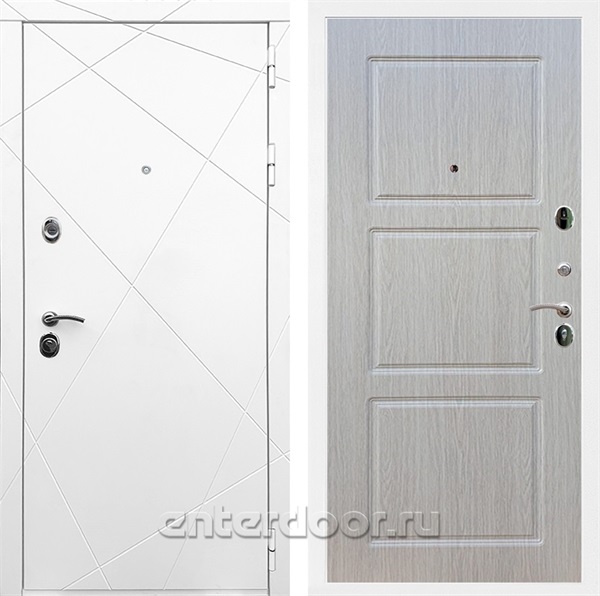 Входная дверь Армада Лофт ФЛ-3 (Белый матовый / Дуб беленый) - фото 91936