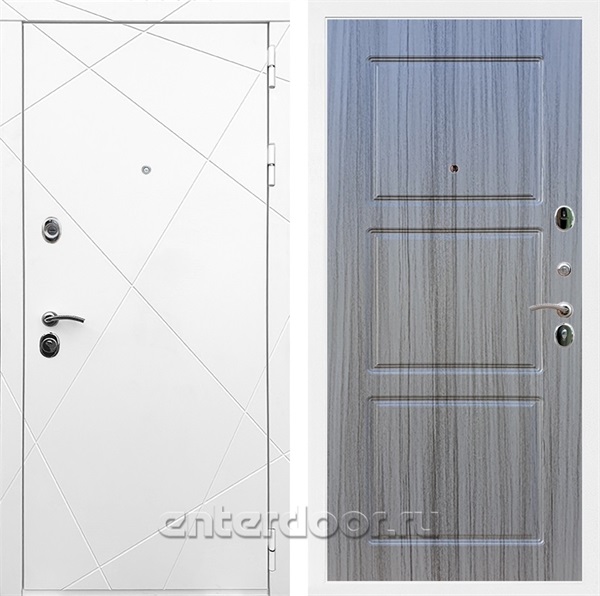 Входная дверь Армада Лофт ФЛ-3 (Белый матовый / Сандал серый) - фото 91943