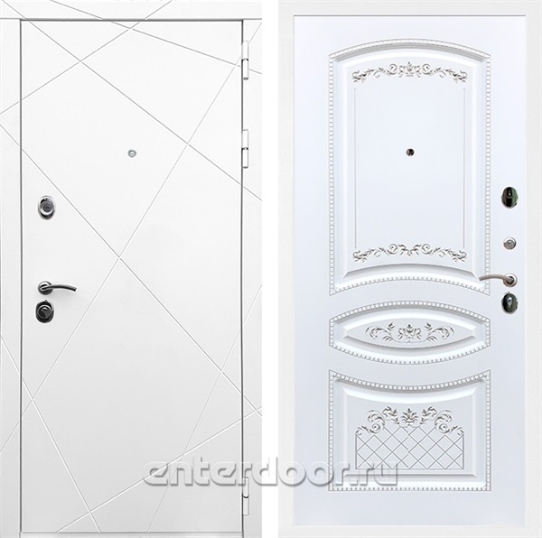 Входная дверь Армада Лофт ФЛ-316 (Белый матовый / Белый патина Серебро) - фото 91965