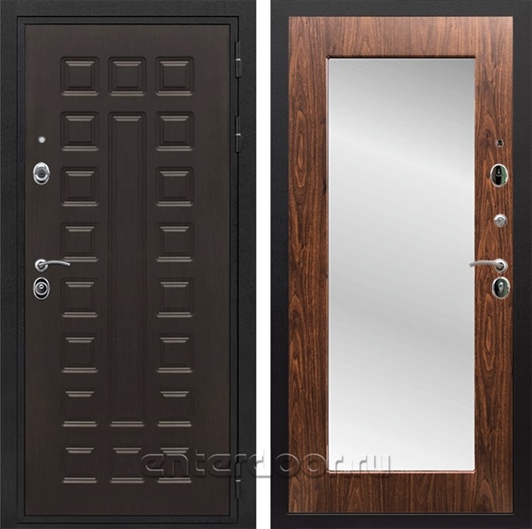 Входная металлическая дверь Армада Триумф 3К с зеркалом Пастораль (Венге / Берёза морёная)