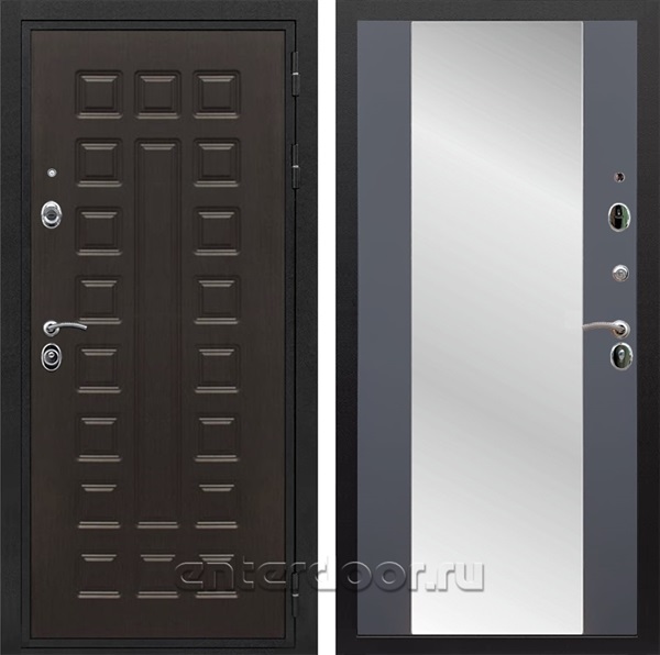 Входная металлическая дверь Армада Триумф 3К с зеркалом СБ-16 (Венге / Графит софт)