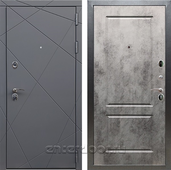 Входная дверь Армада Лофт ФЛ-117 (Графит софт / Бетон темный) - фото 94358