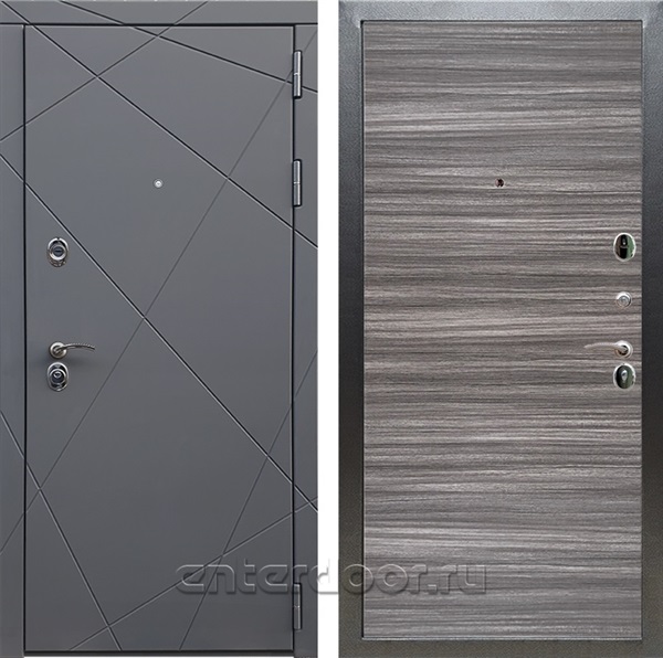 Входная дверь Армада Лофт Гладкая (Графит софт / Сандал серый) - фото 94458
