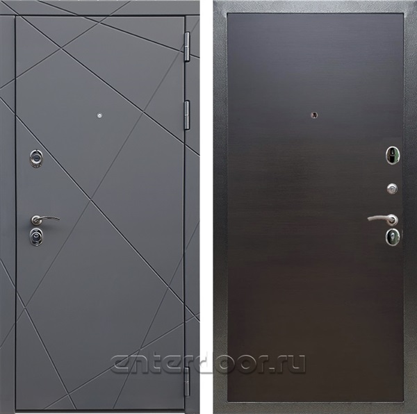 Входная дверь Армада Лофт Гладкая (Графит софт / Венге поперечный) - фото 94465