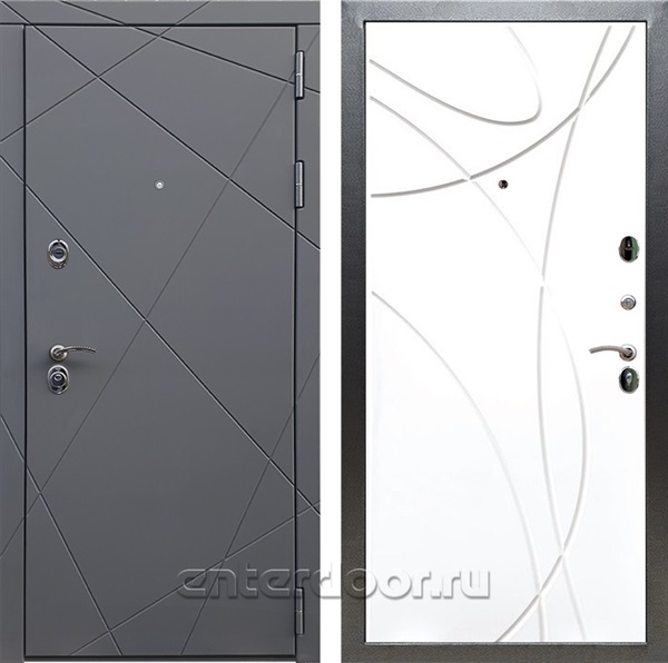 Входная дверь Армада Лофт ФЛ-247 (Графит софт / Белый матовый) - фото 94535