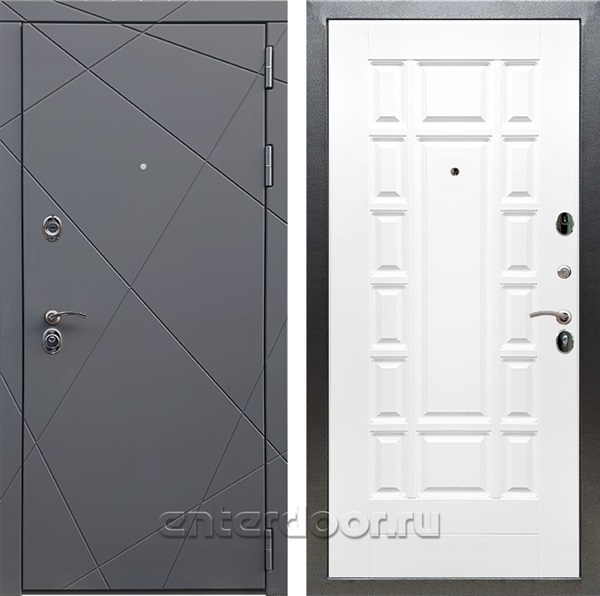 Входная дверь Армада Лофт ФЛ-244 (Графит софт / Белый матовый) - фото 94599