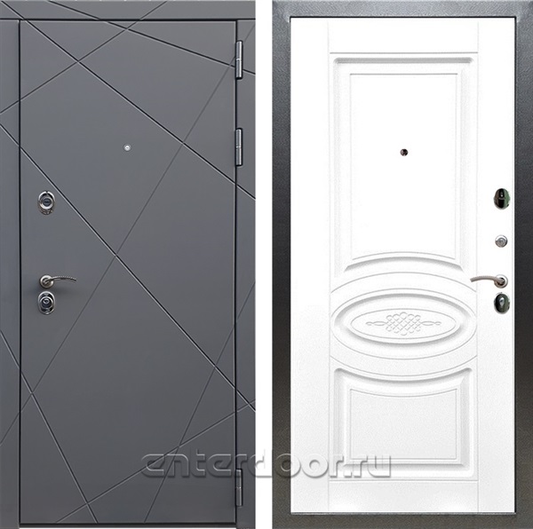 Входная дверь Армада Лофт ФЛ-181 (Графит софт / Белый матовый) - фото 94639