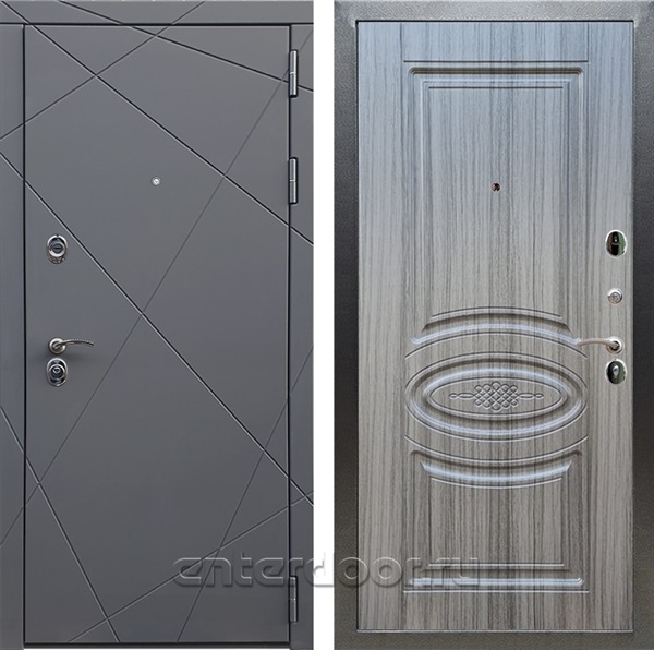 Входная дверь Армада Лофт ФЛ-181 (Графит софт / Сандал серый) - фото 94677