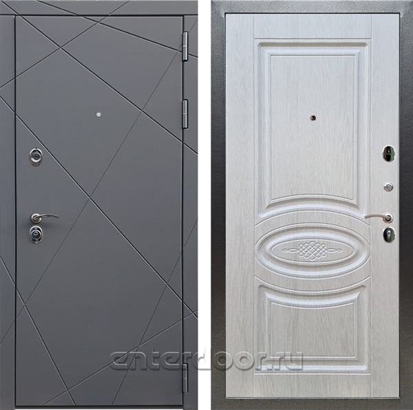 Входная дверь Армада Лофт ФЛ-181 (Графит софт / Лиственница беж) - фото 94687