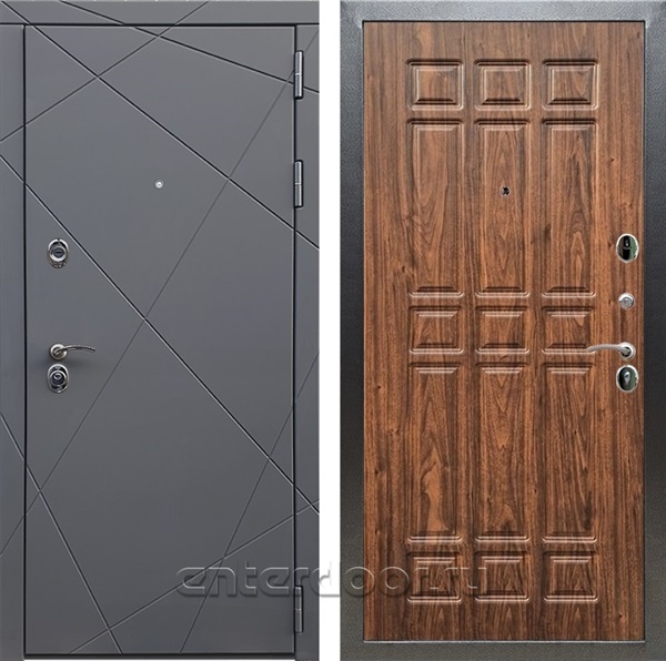 Входная дверь Армада Лофт ФЛ-33 (Графит софт / Орех темный) - фото 94737