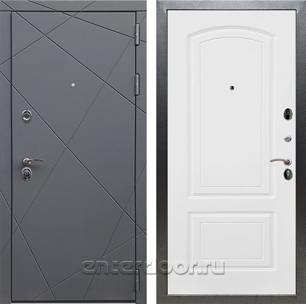 Входная дверь Армада Лофт ФЛ-138 (Графит софт / Белый матовый) - фото 94759