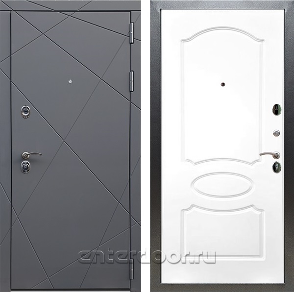 Входная дверь Армада Лофт ФЛ-128 (Графит софт / Белый матовый) - фото 94903