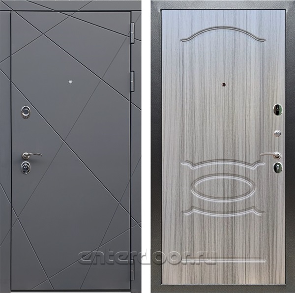 Входная дверь Армада Лофт ФЛ-128 (Графит софт / Сандал серый) - фото 94918