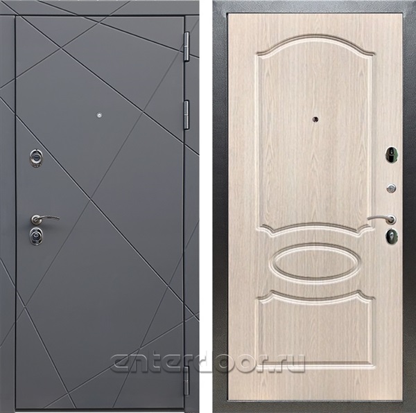 Входная дверь Армада Лофт ФЛ-128 (Графит софт / Беленый дуб) - фото 94925