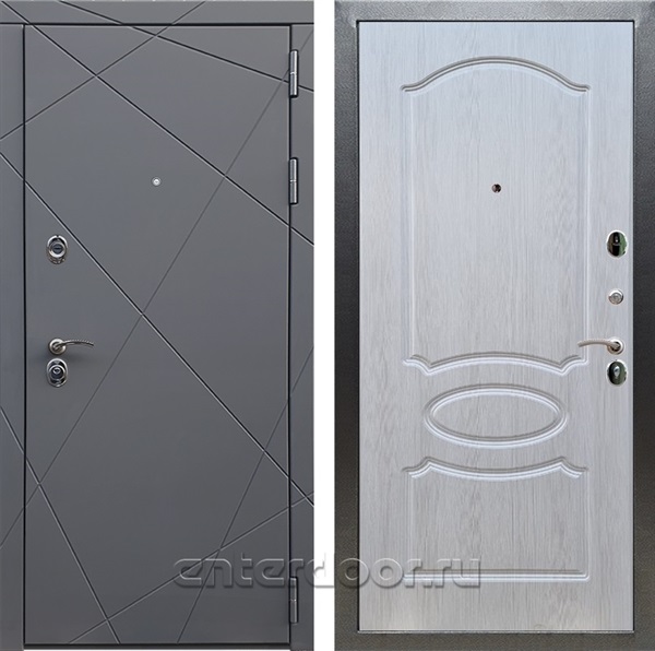 Входная дверь Армада Лофт ФЛ-128 (Графит софт / Лиственница беж) - фото 94943