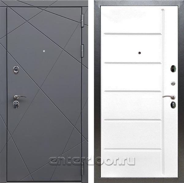 Входная дверь Армада Лофт ФЛ-102 (Графит софт / Белый матовый) - фото 95011