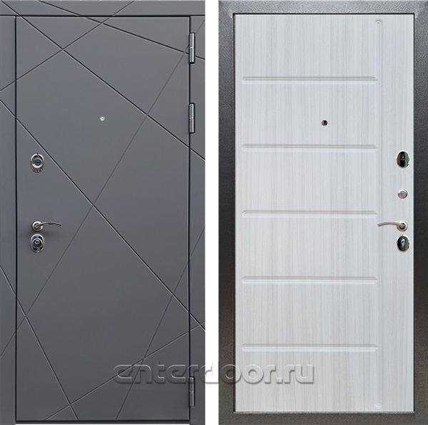 Входная дверь Армада Лофт ФЛ-102 (Графит софт / Сандал белый) - фото 95045