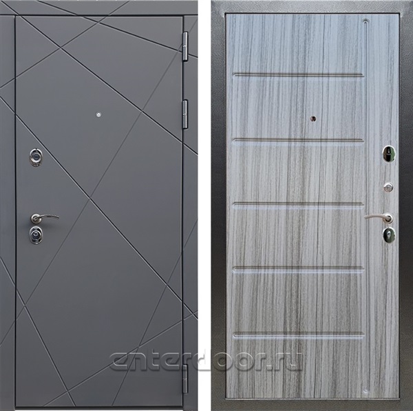 Входная дверь Армада Лофт ФЛ-102 (Графит софт / Сандал серый) - фото 95051