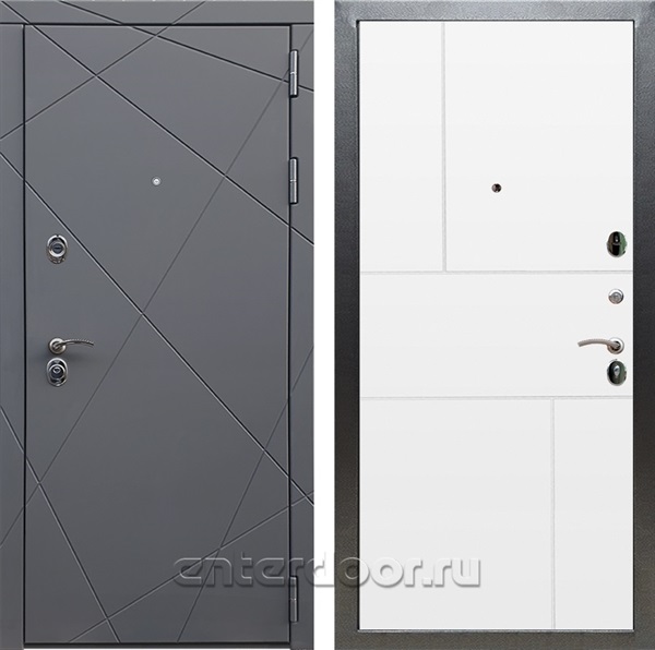 Входная дверь Армада Лофт ФЛ-290 (Графит софт / Белый матовый) - фото 95088