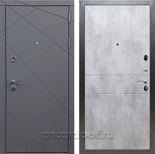 Входная дверь Армада Лофт ФЛ-290 (Графит софт / Бетон светлый) - фото 95090