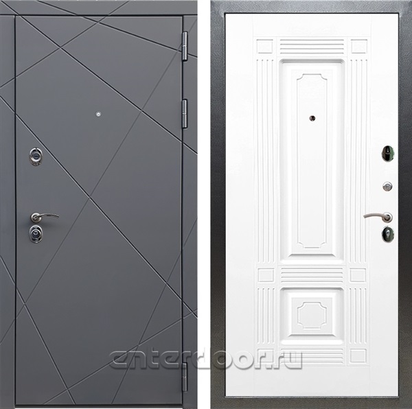 Входная дверь Армада Лофт ФЛ-2 (Графит софт / Белый ясень) - фото 95098