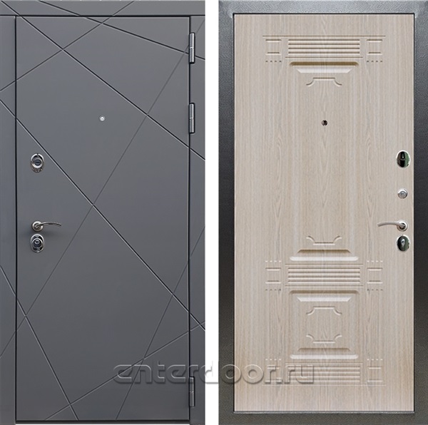 Входная дверь Армада Лофт ФЛ-2 (Графит софт / Дуб беленый) - фото 95102