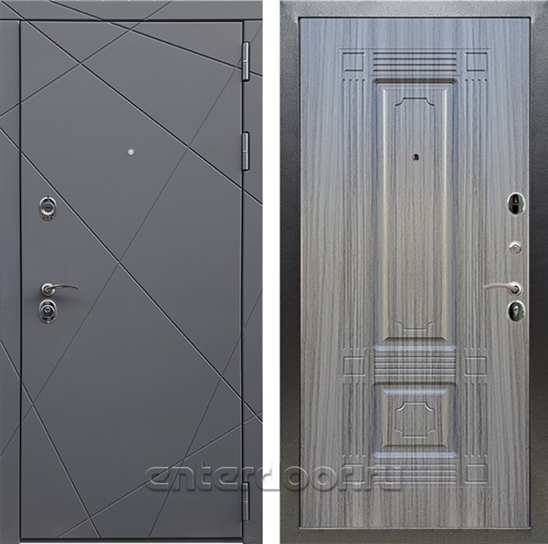 Входная дверь Армада Лофт ФЛ-2 (Графит софт / Сандал серый) - фото 95105