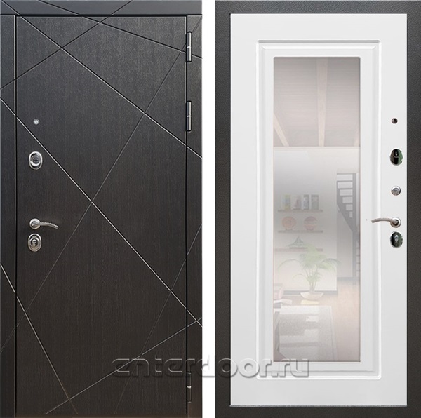 Входная дверь Армада Лофт с зеркалом ФЛЗ-120 (Венге / Белый матовый) - фото 95339