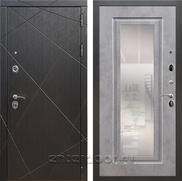Входная дверь Армада Лофт с зеркалом ФЛЗ-120 (Венге / Бетон темный) - фото 95341