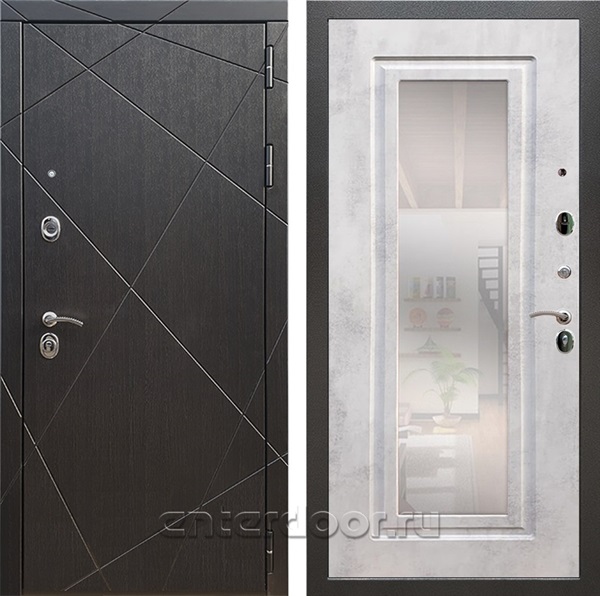 Входная дверь Армада Лофт с зеркалом ФЛЗ-120 (Венге / Бетон светлый) - фото 95342