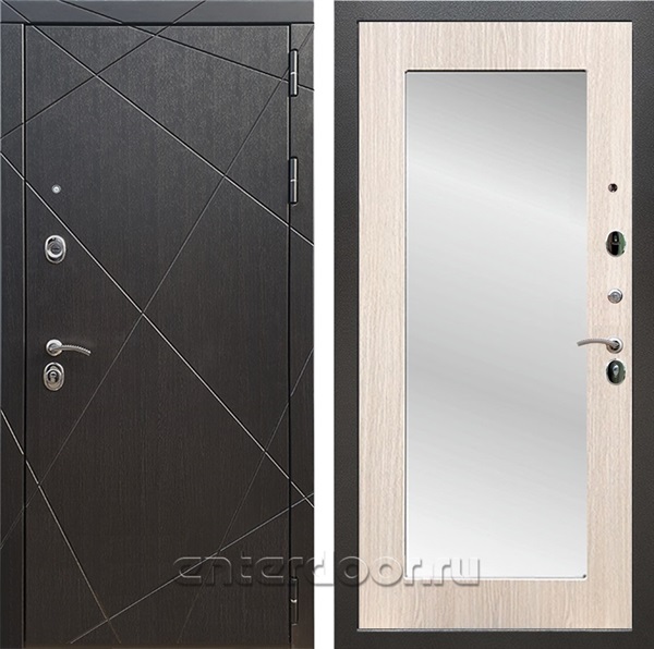 Входная дверь Армада Лофт с зеркалом Пастораль (Венге / Беленый дуб) - фото 95349