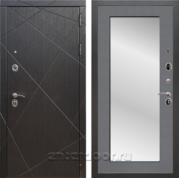 Входная дверь Армада Лофт с зеркалом Пастораль (Венге / Графит софт) - фото 95354